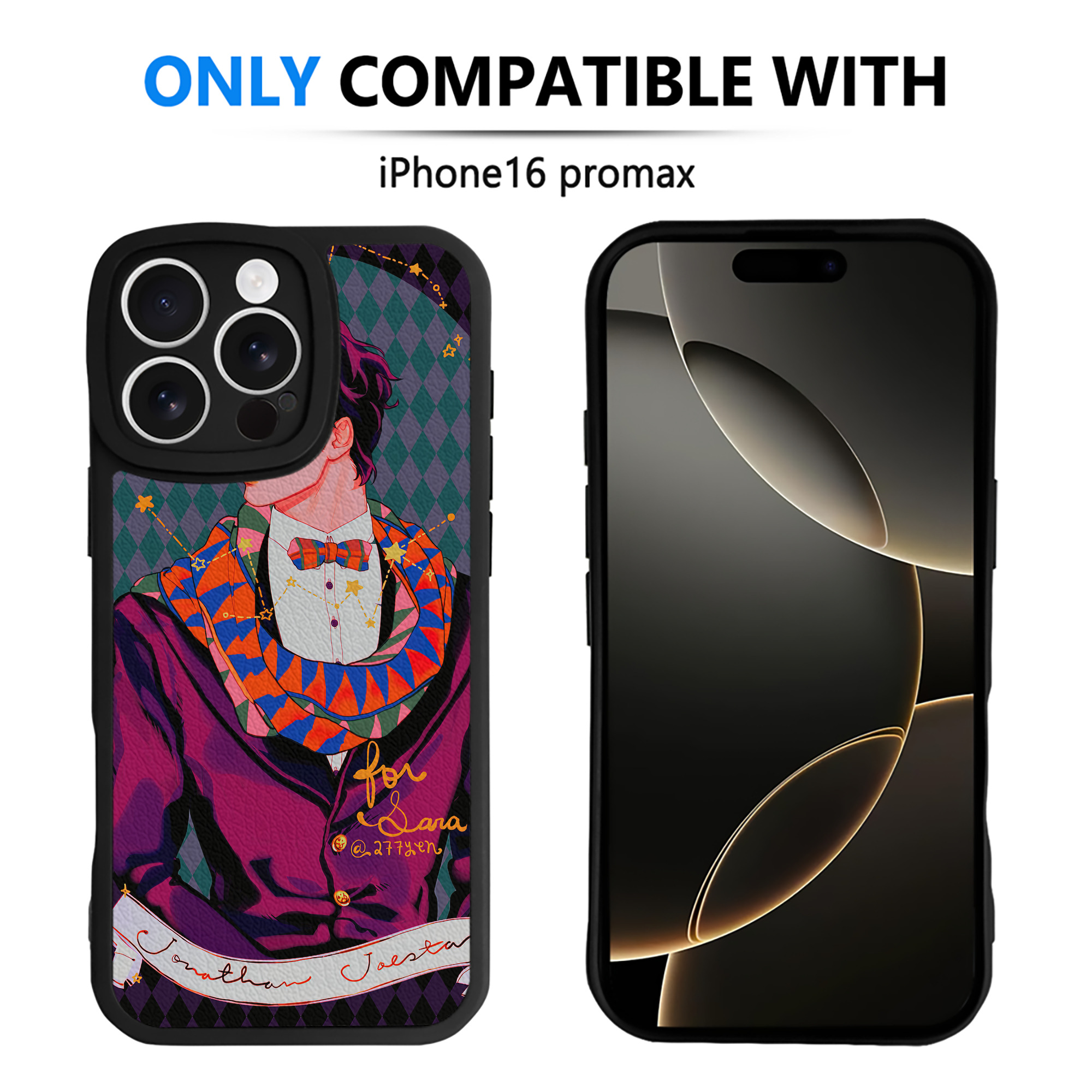 （画像用） ジョジョの奇妙な冒険 JoJo's Bizarre Adventure 【iPhone 16シリーズ対応】シリコンスマホケース（レザー調） 材質：シリコン